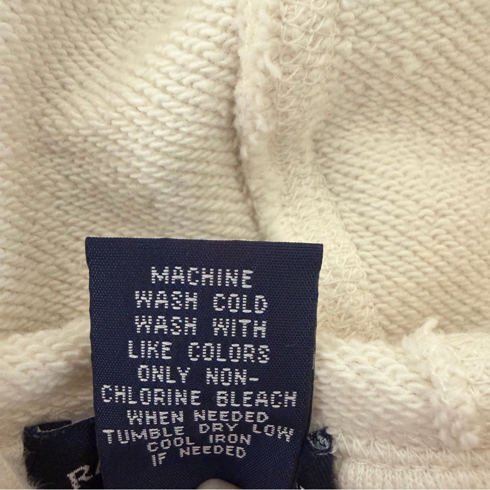 Ralph Lauren Baby Cream Cotton Hoodie Jacket 12M Pink Pony Logo Preppy Soft Cozy - Picture 5 of 10